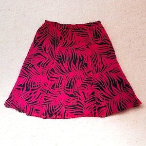 093 LE SUIT Sz 18W Foliage A-Line Skirt - Pink/Black - Size 18W